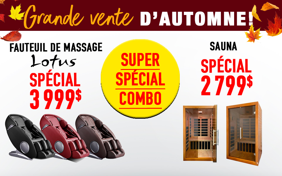 Promotion Estival 2024 - Sauna + Fauteuil de massage Lotus