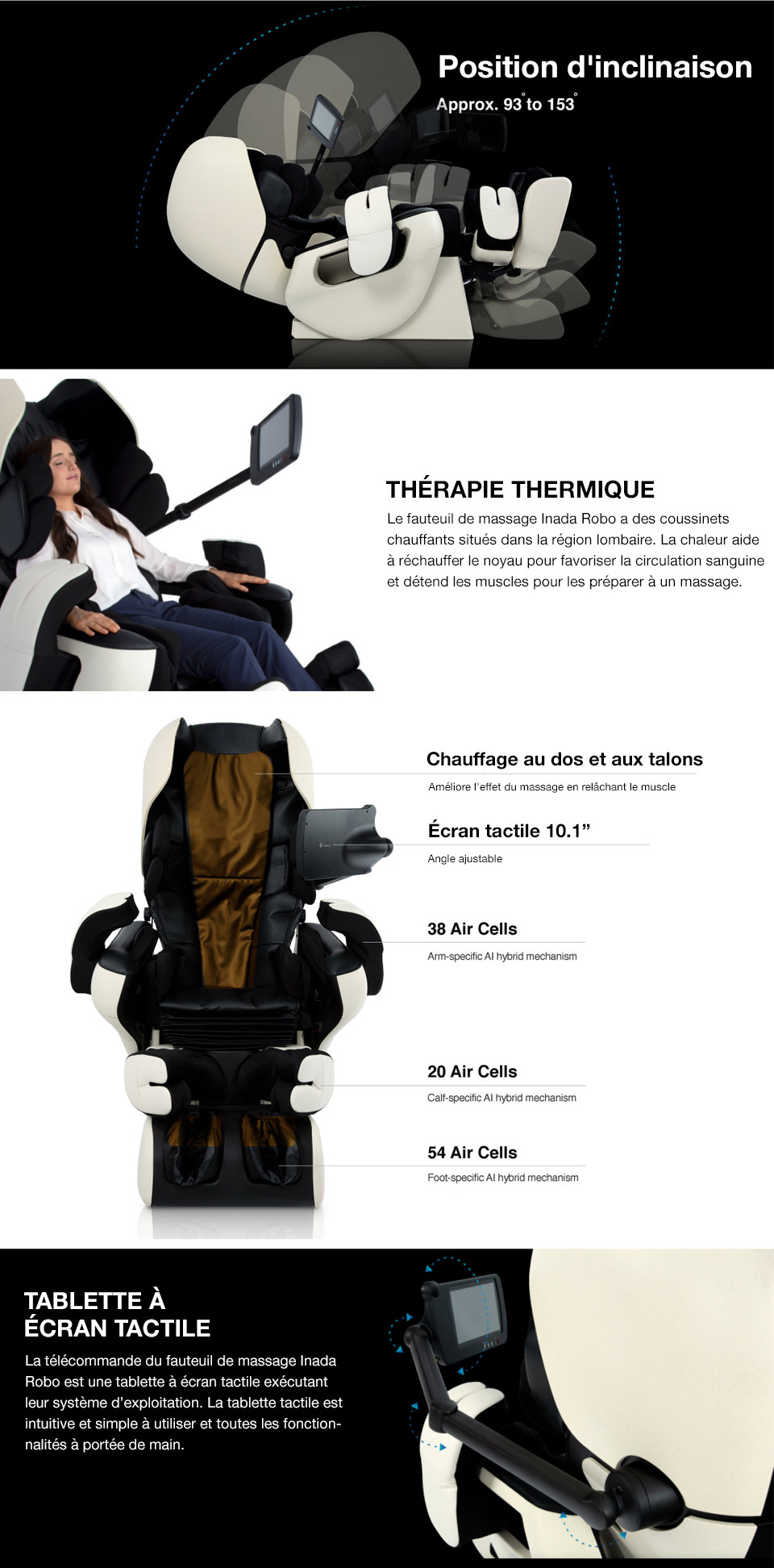 Thérapie thermique du fauteuil de Massage Therapina Robo de Inada
