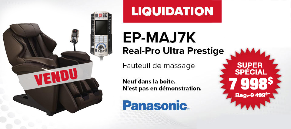 Fauteuil de massage en liquidation - Fauteuil vibromasseur Real Pro Ultra Prestige Panasonic EP-MAJ7K